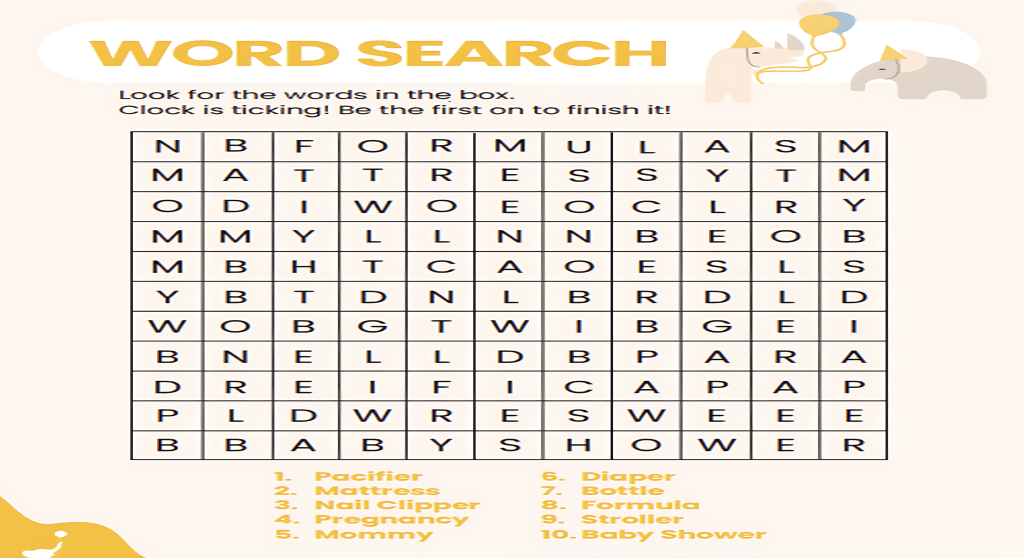 What are Some Free Printable Baby Shower Games? - Richmond Mom