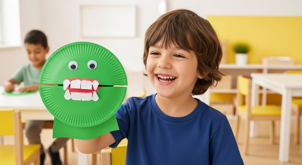 Alligator Paper Plate Puppet