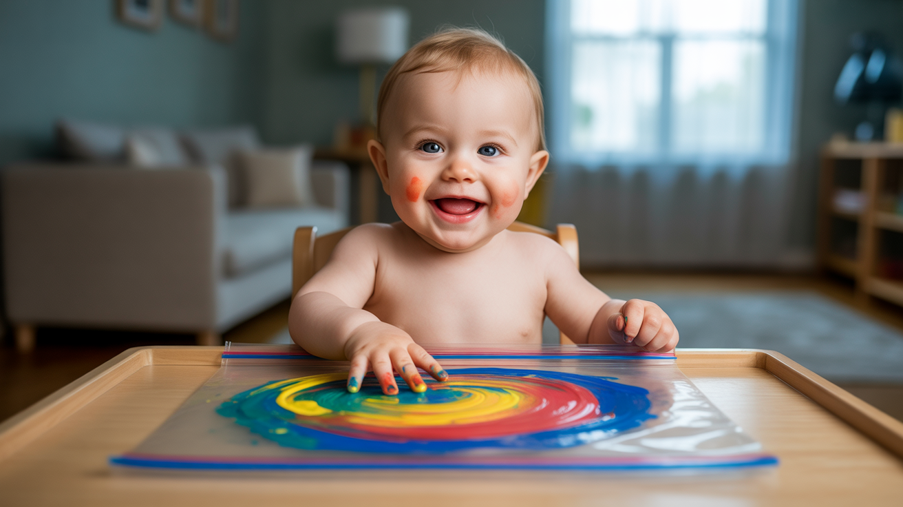 Mess-Free Finger Painting in a Ziplock Bag
