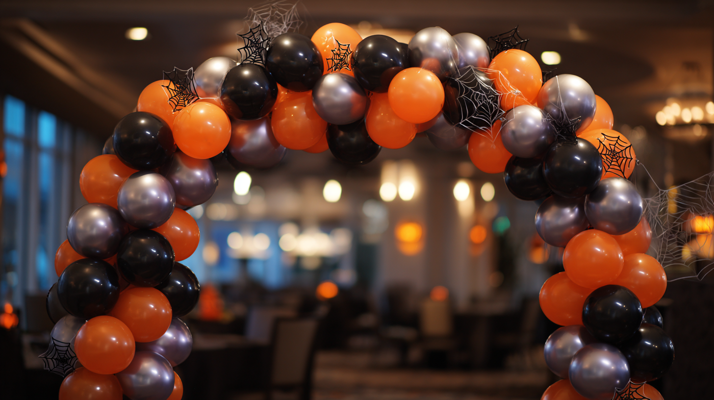 Black And Orange Balloon Arch Halloween Birthday