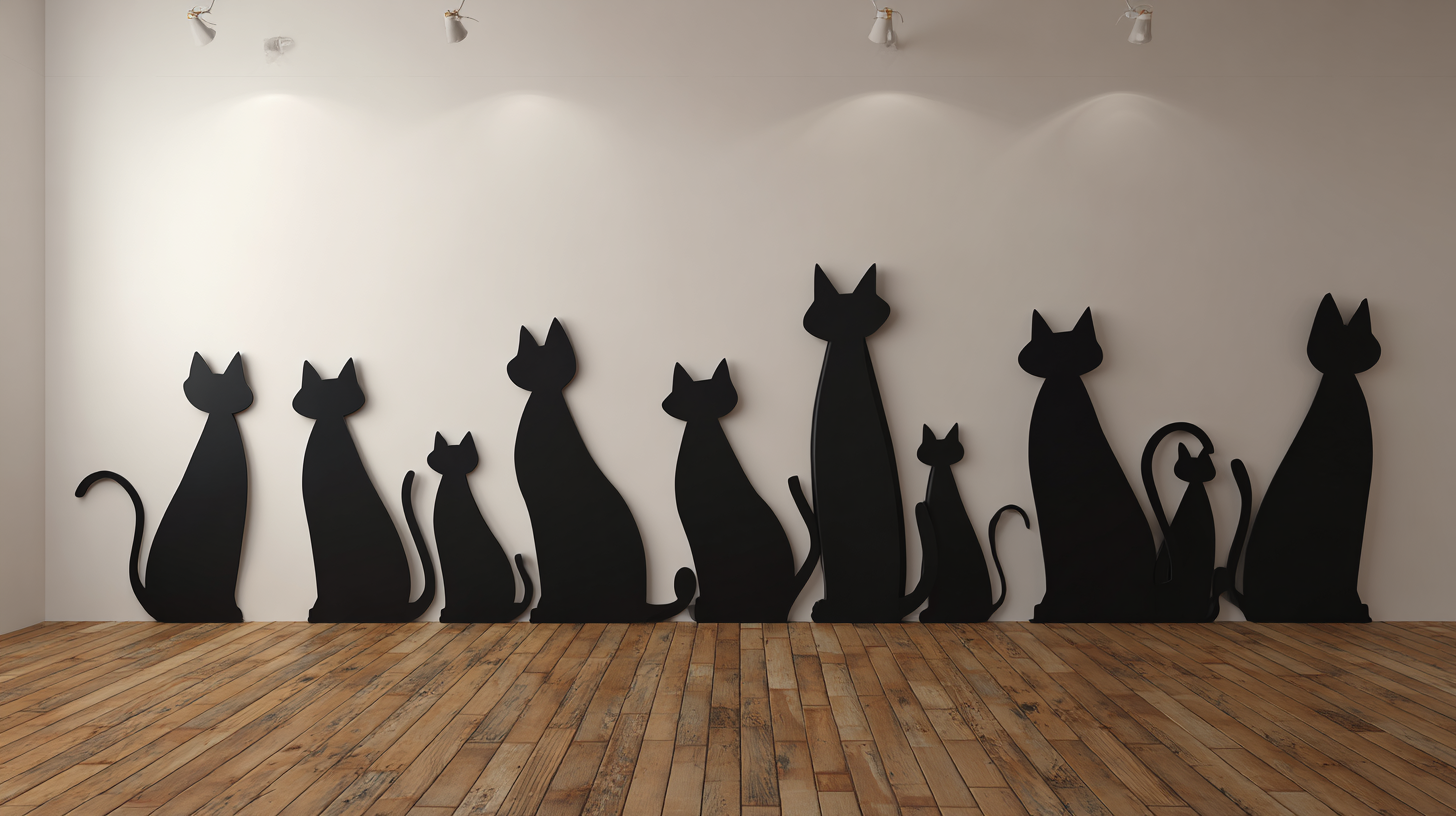 Black Cat Wall Art Halloween Adults