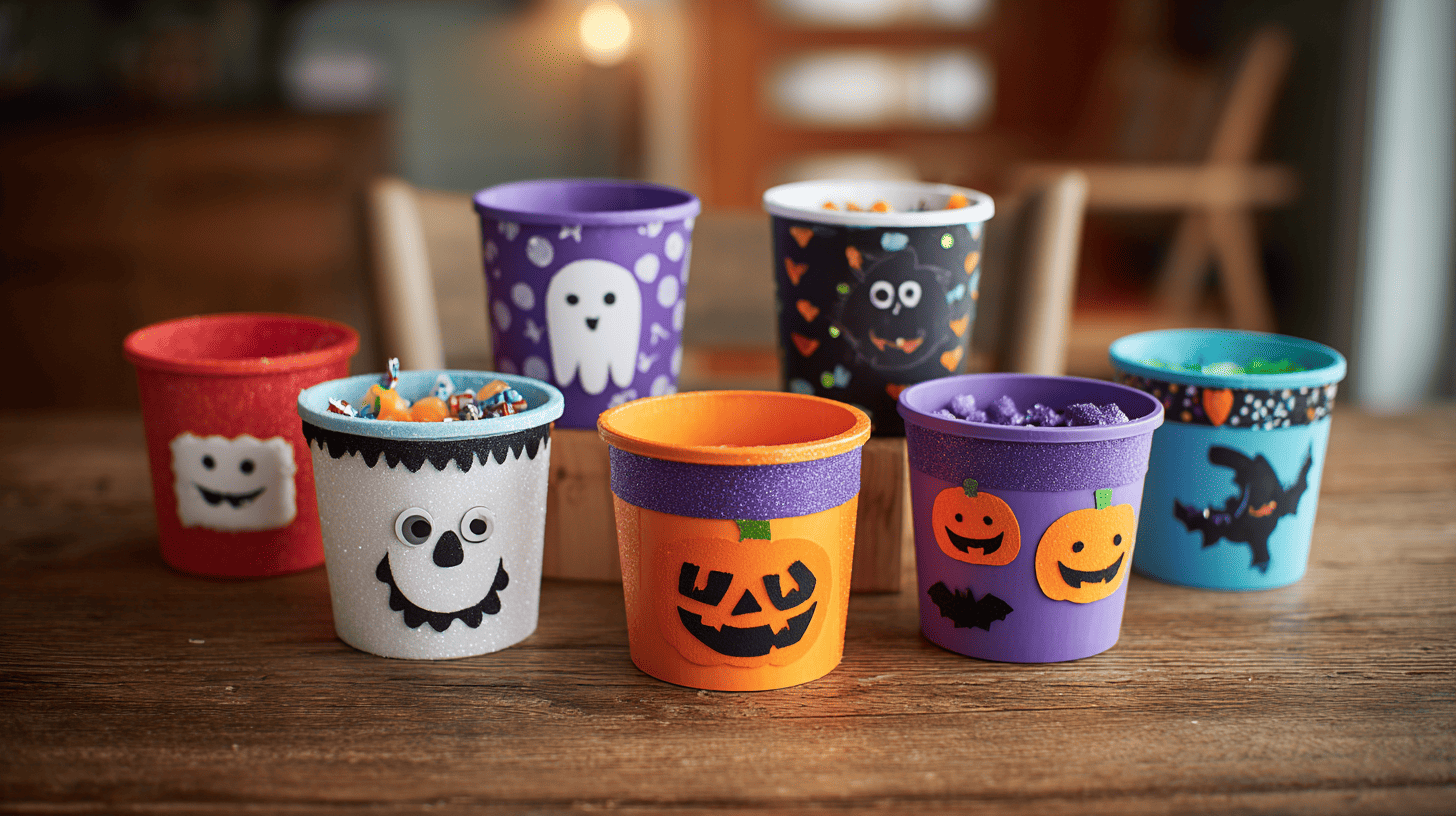 Candy Bucket Decorating Kids Halloween Craft