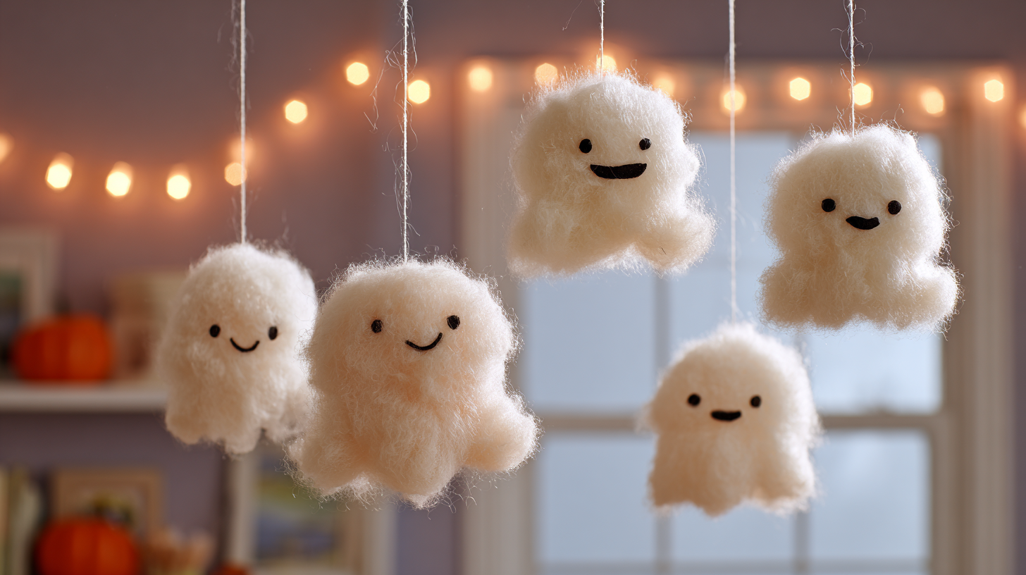 Cotton Ball Ghosts Kids Halloween Craft