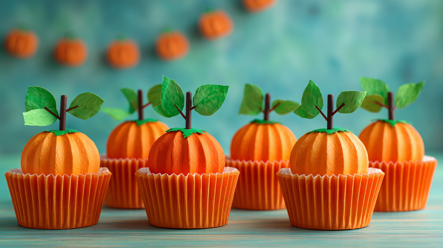 Cupcake Liner Pumpkins Kids Halloween Craft