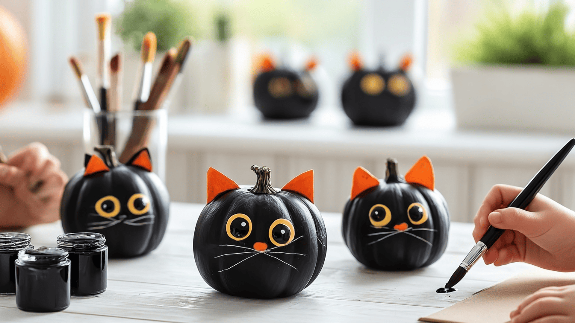 DIY Black Cat Pumpkins