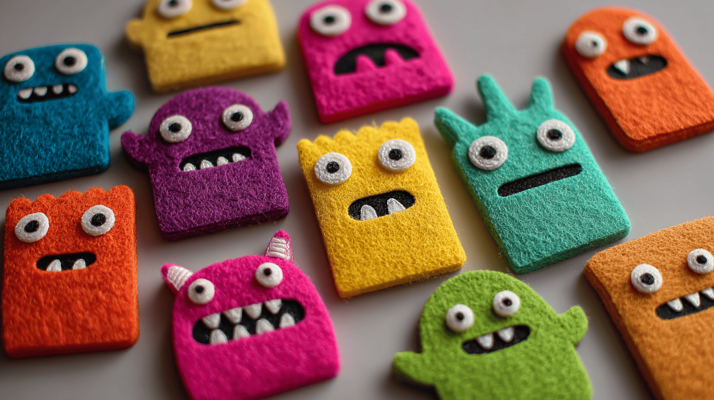 Felt Monster Magnets Kids Halloween Craft
