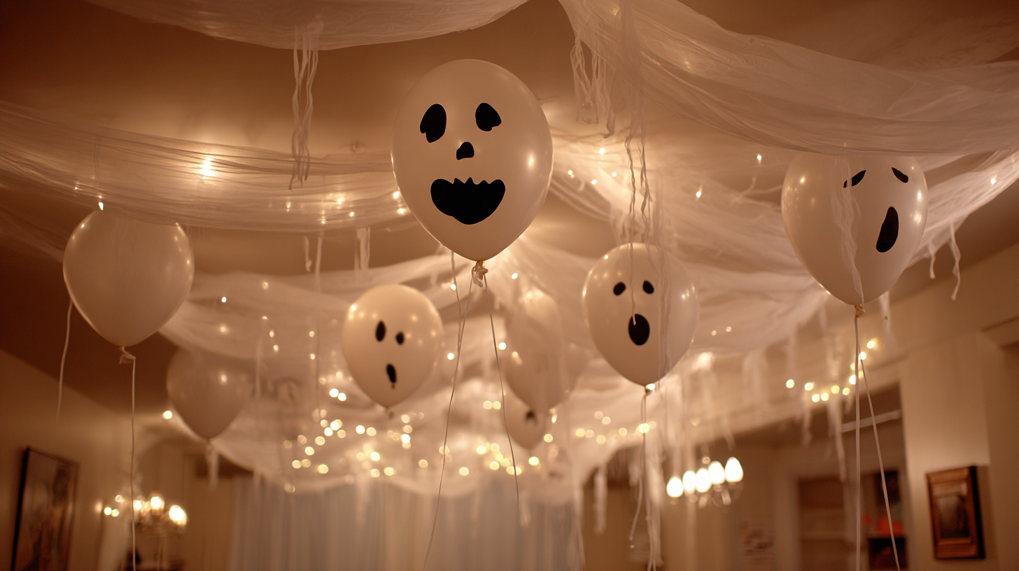 Floating Ghost Balloons Halloween Birthday
