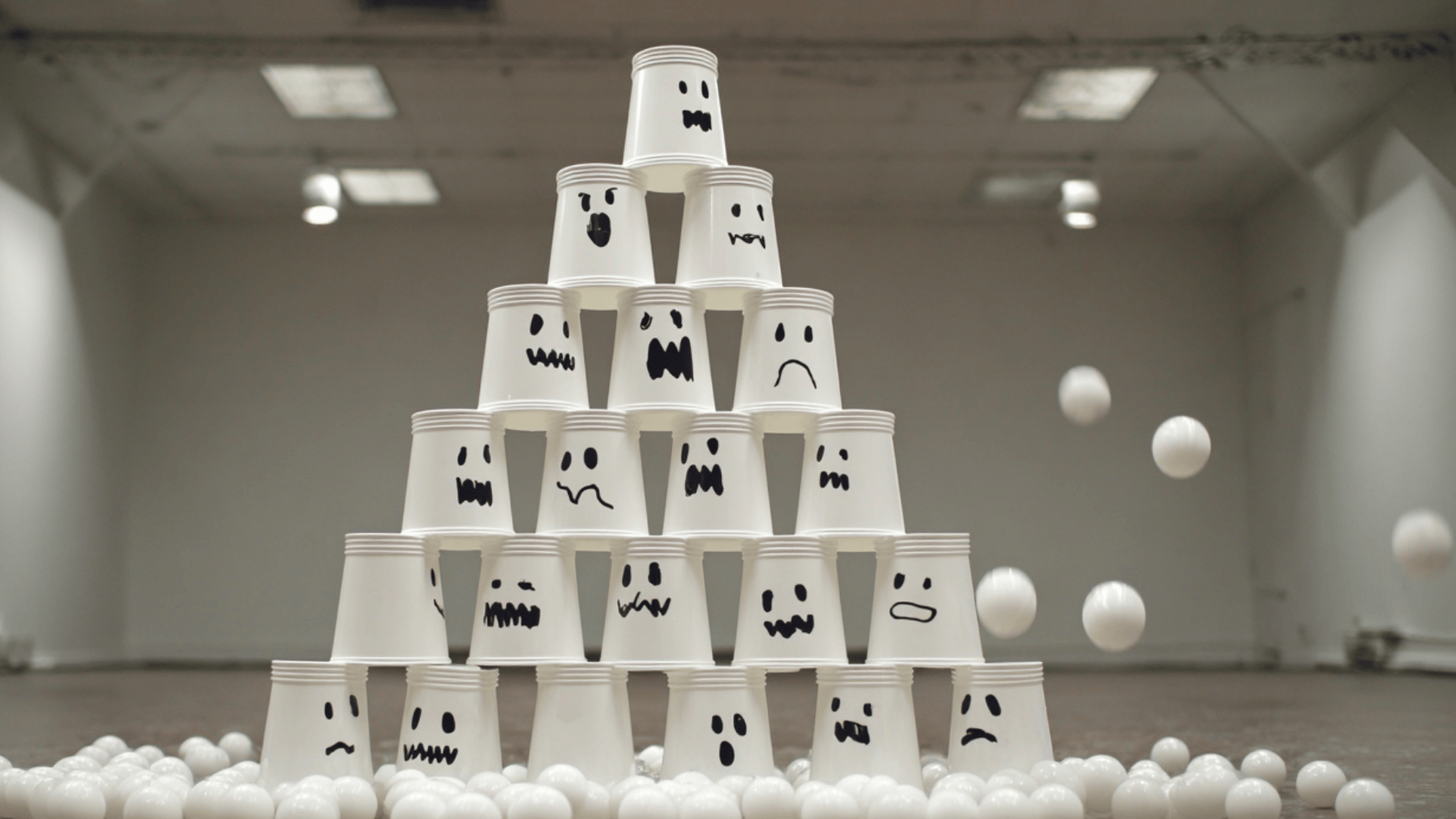 Ghost Cup Stack and Knock down Game