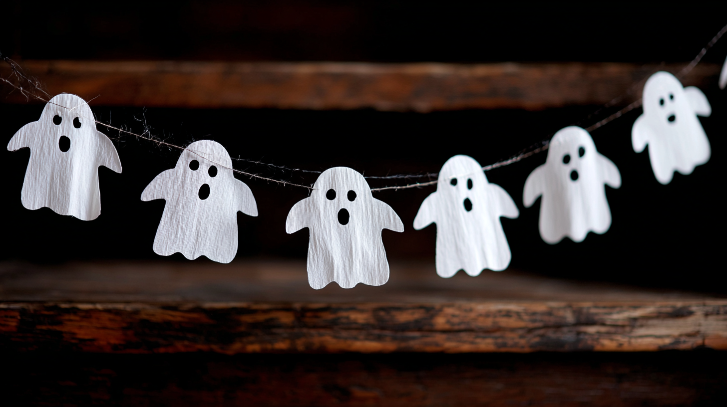 Ghost Garland Kids Halloween Craft