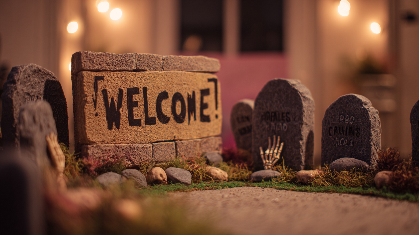 Graveyard Welcome Sign Halloween Birthday