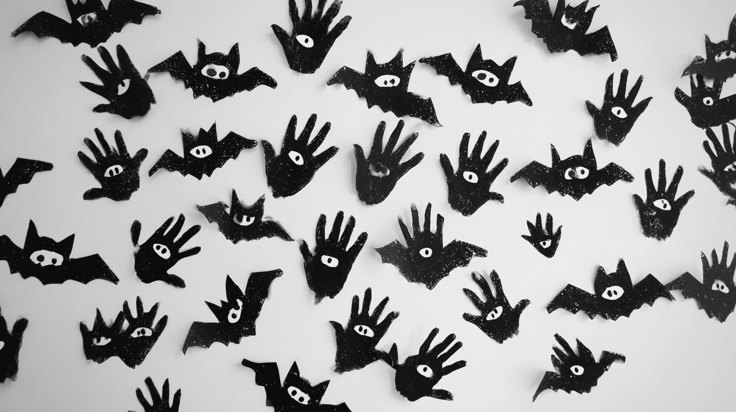 Handprint Bats Kids Halloween Craft