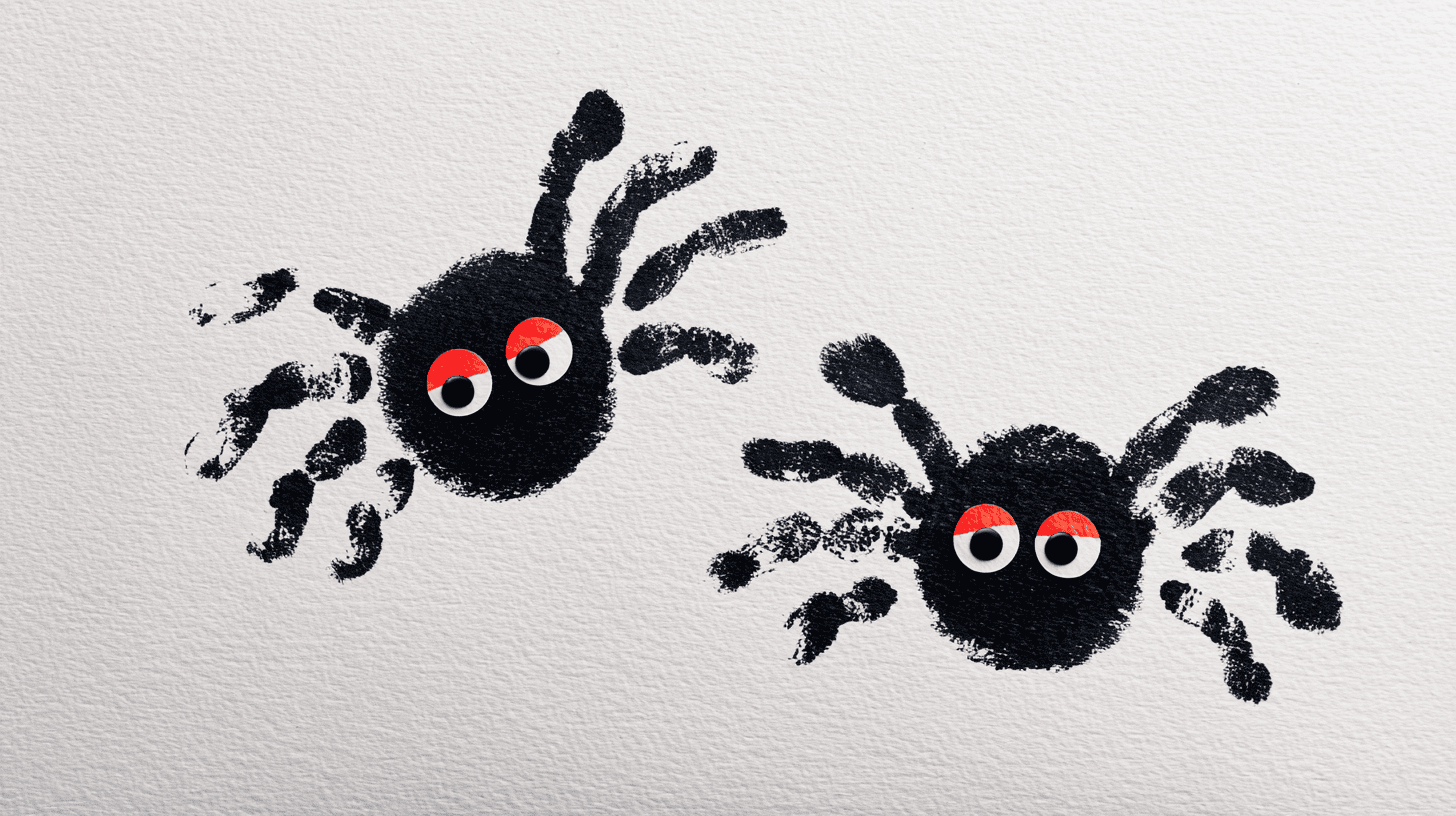 Handprint Spiders Kids Halloween Craft