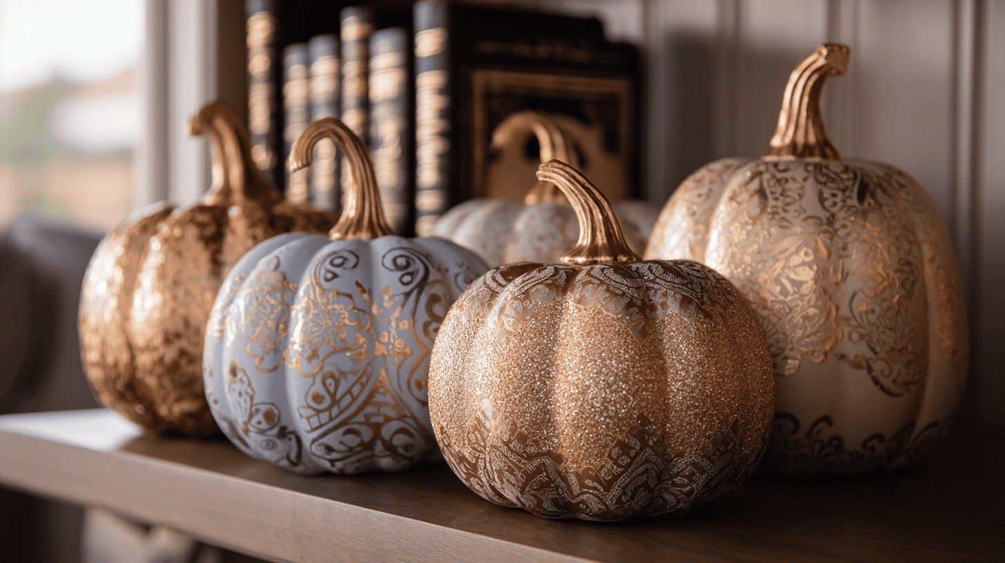 Metallic Pumpkins Chic Halloween Decor