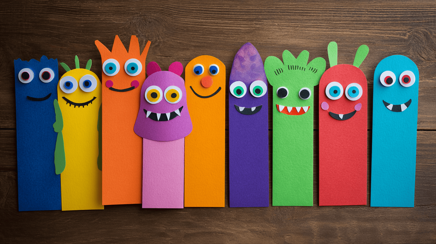 Monster Bookmarks Kids Halloween Craft
