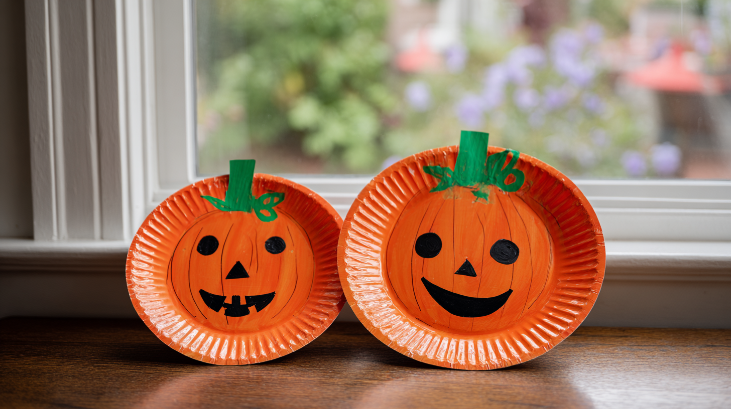 Paper Plate Pumpkins Kids Halloween Craft