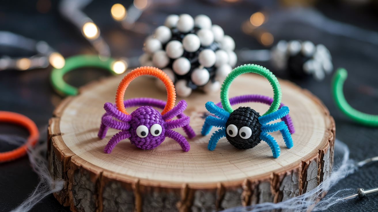 Spider Rings Kids Halloween Craft