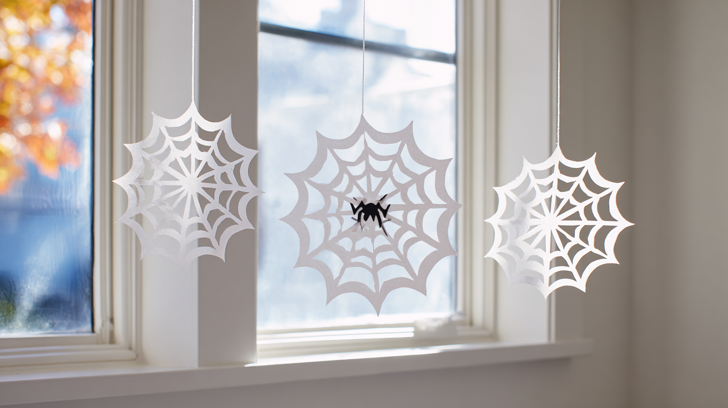 Spider Web Doilies Kids Halloween Craft