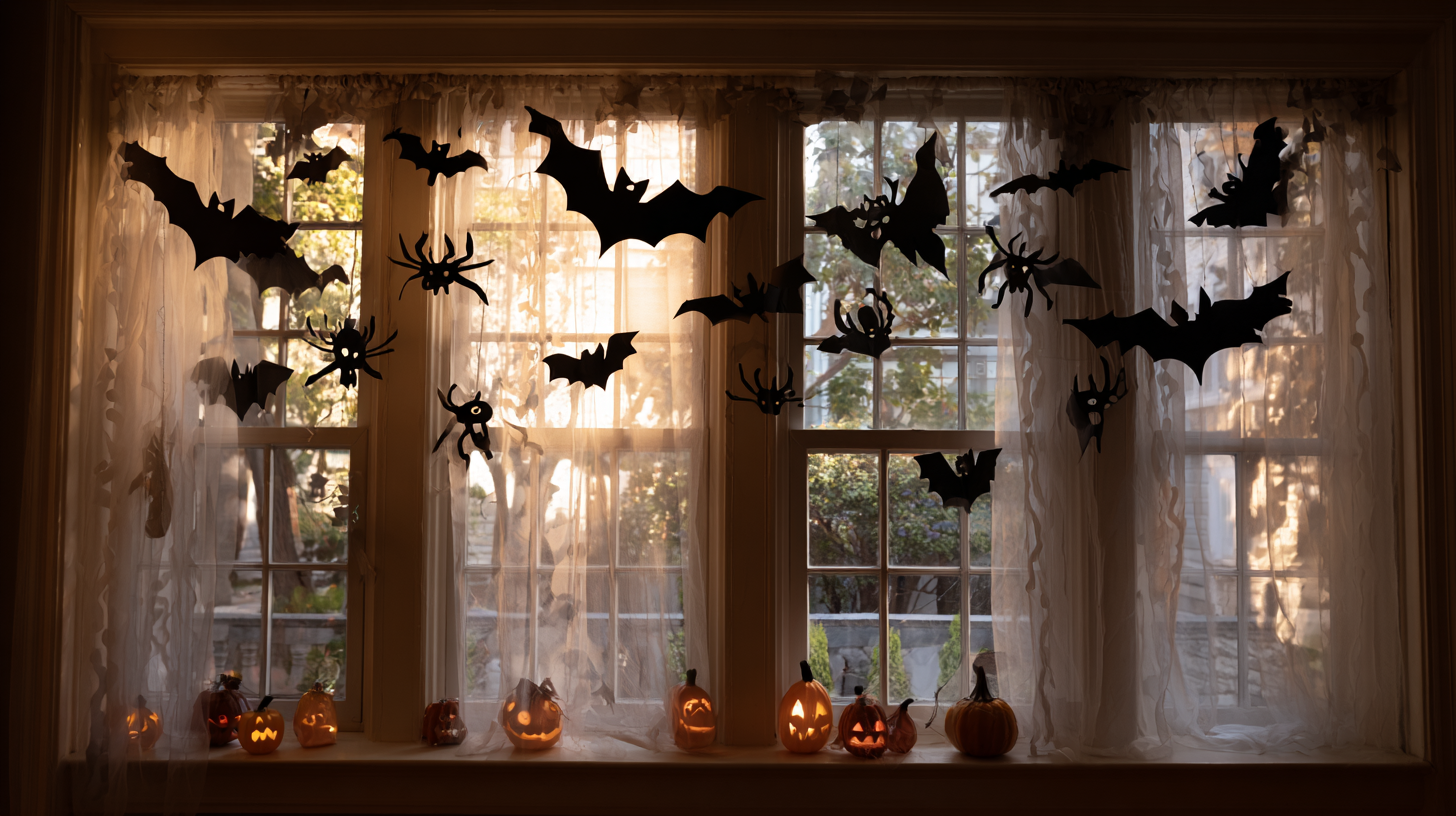 Spooky Window Silhouettes Halloween Birthday