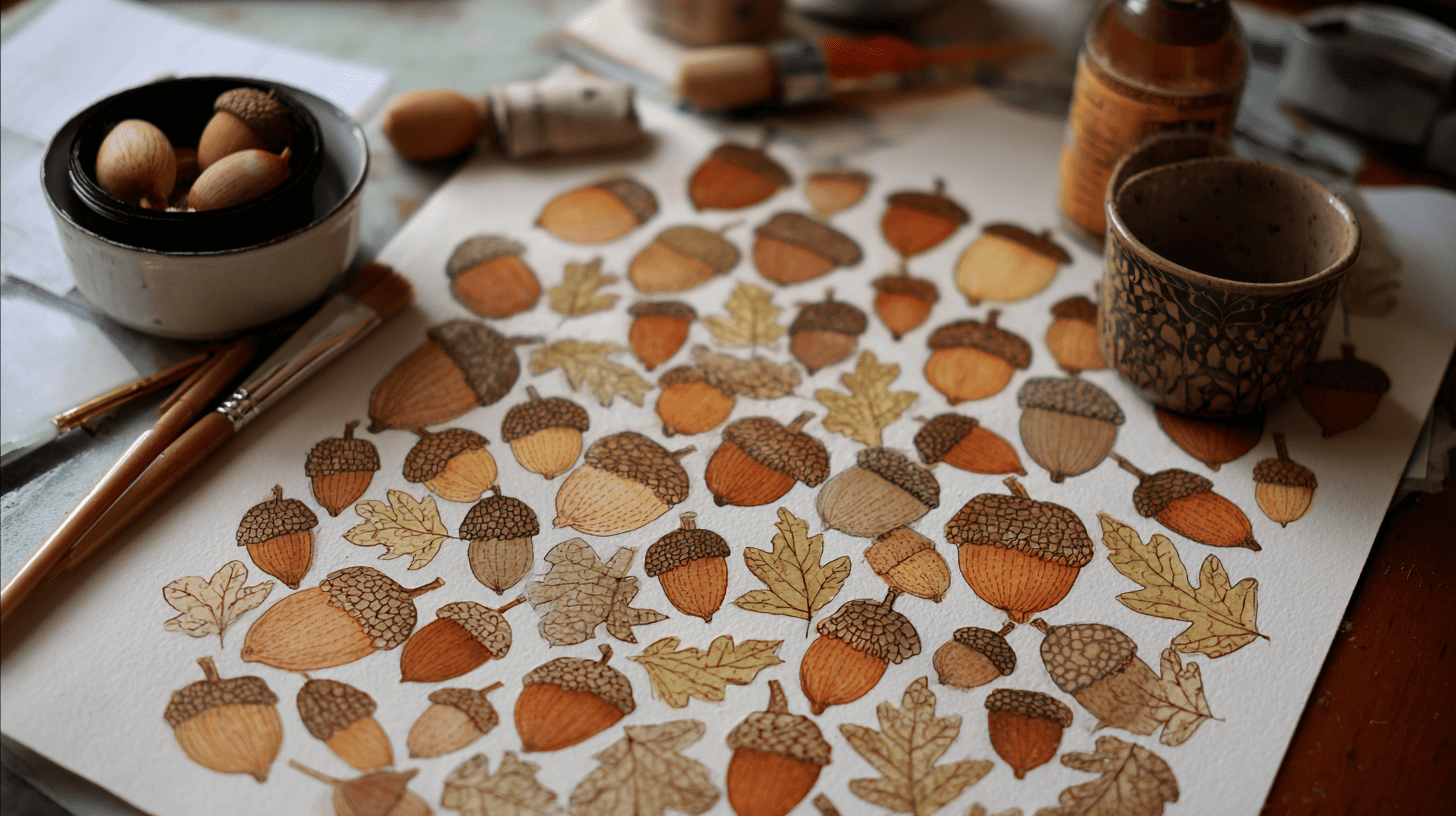 Acorn Mosaic Art Fall Nature Craft For Kids