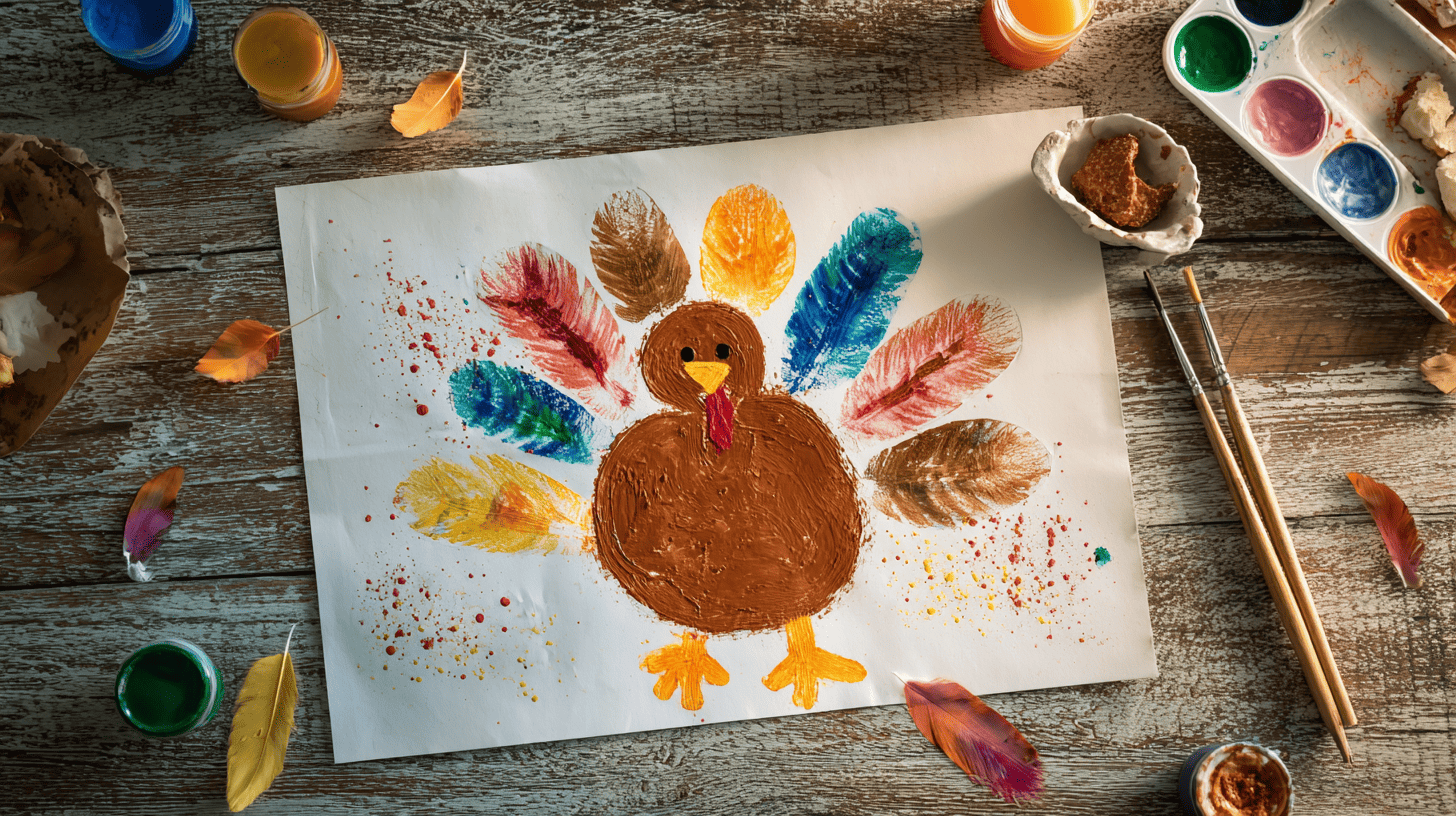 Apple Stamp Turkey Craft For Toddlers