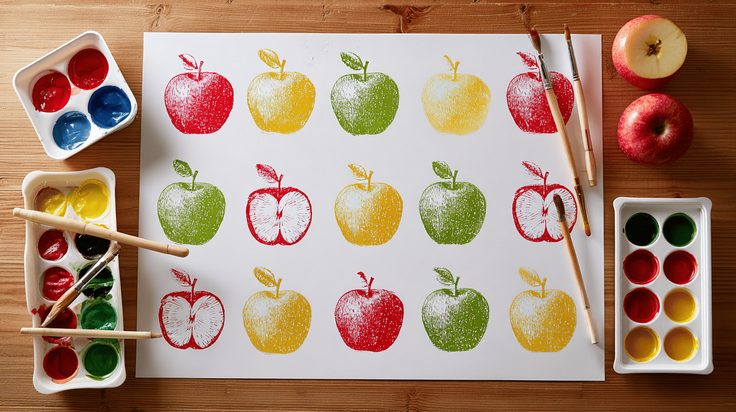 Apple Stamping Art For Toddlers