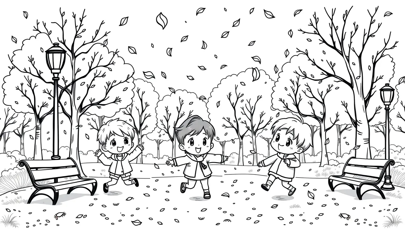 Autumn City Park Scene