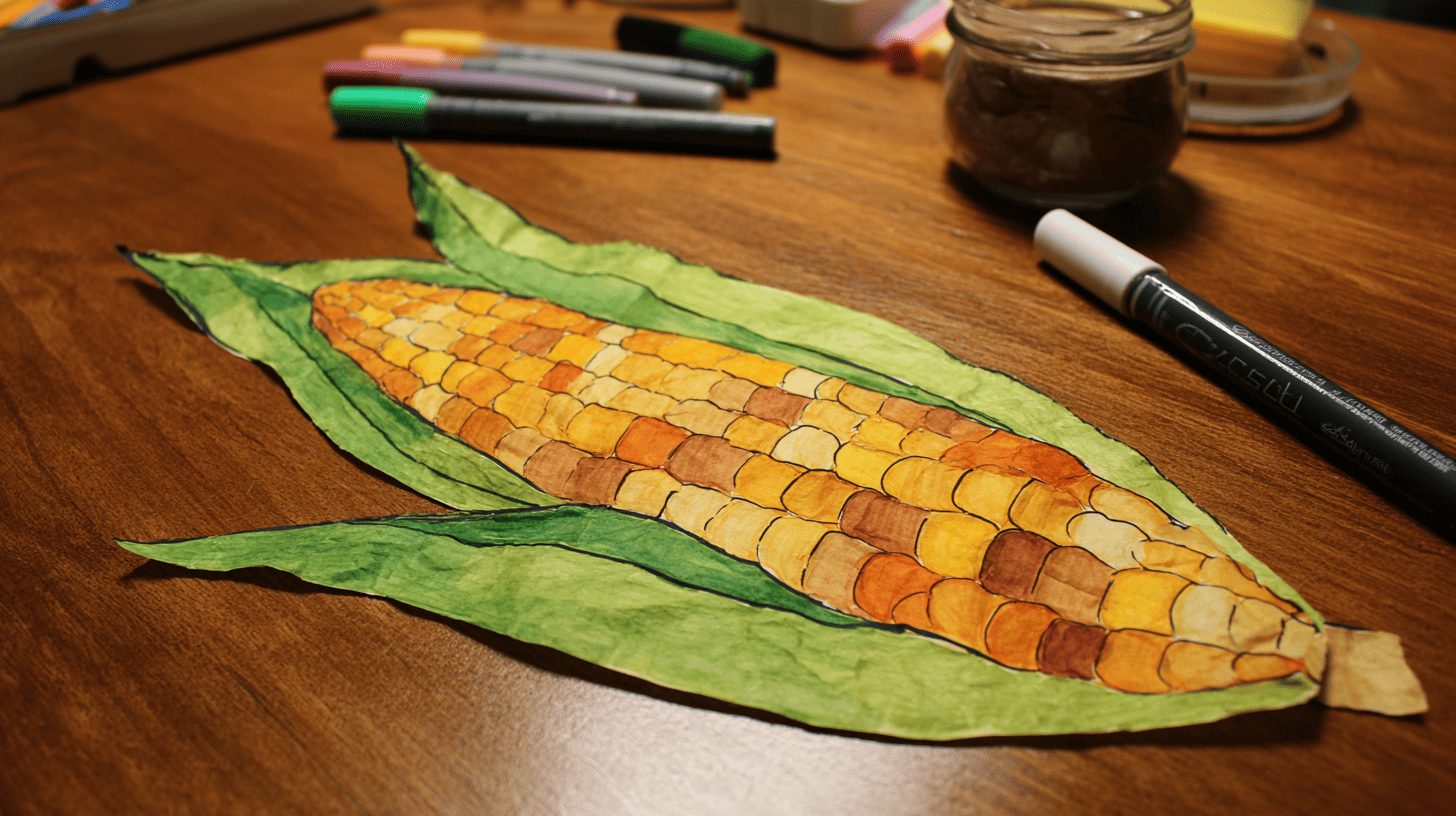 Coffee Filter Corn Craft For Toddlers