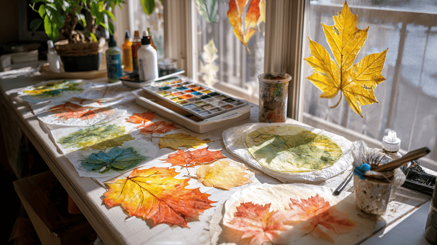 Coffee Filter Leaf Suncatchers Thanksgiving Preschool