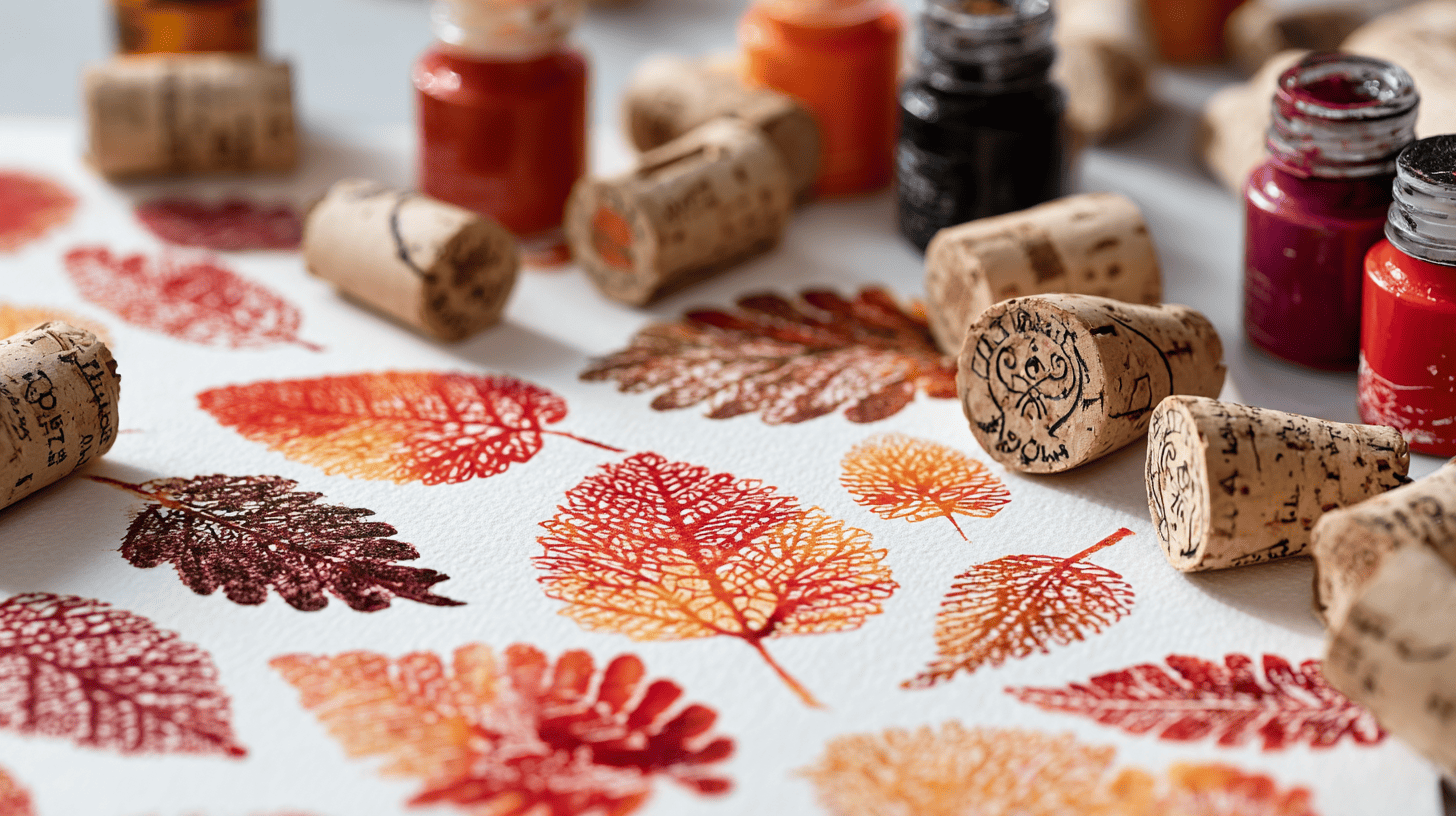 Cork Stamp Leaf Art Fall Craft For Kids