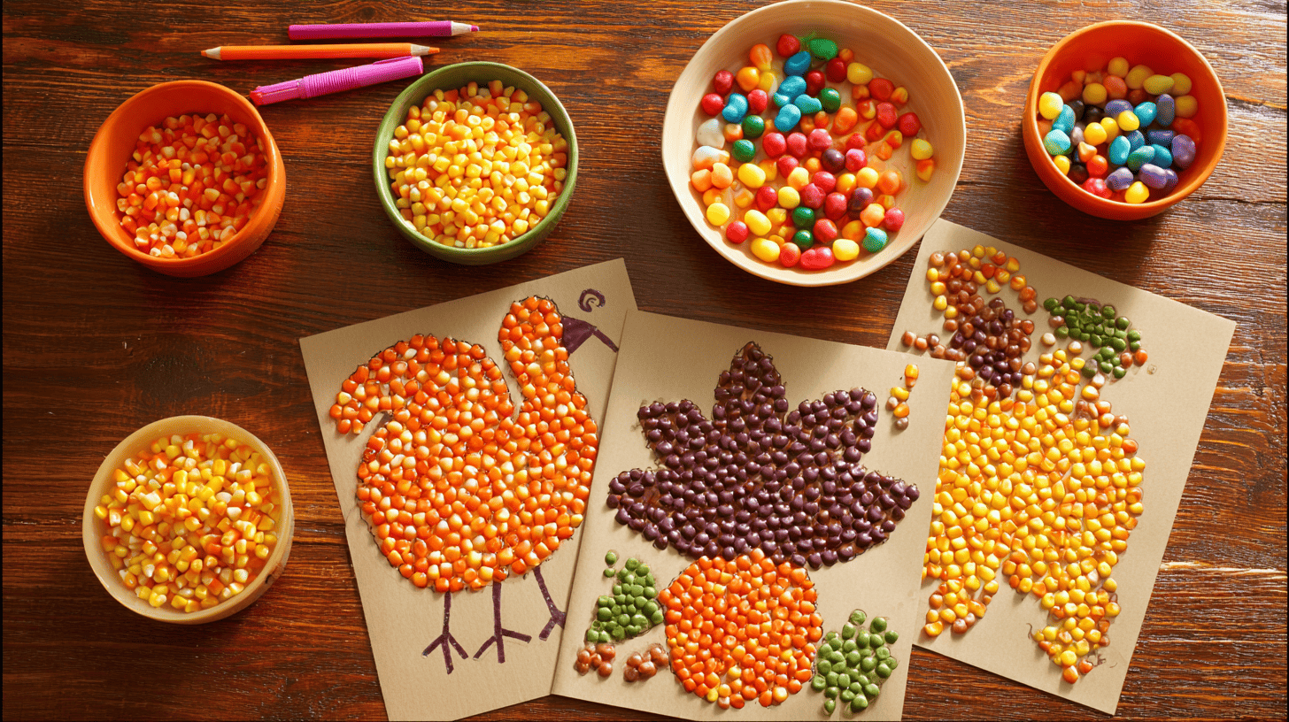Corn Kernel Collage Thanksgiving Preschool