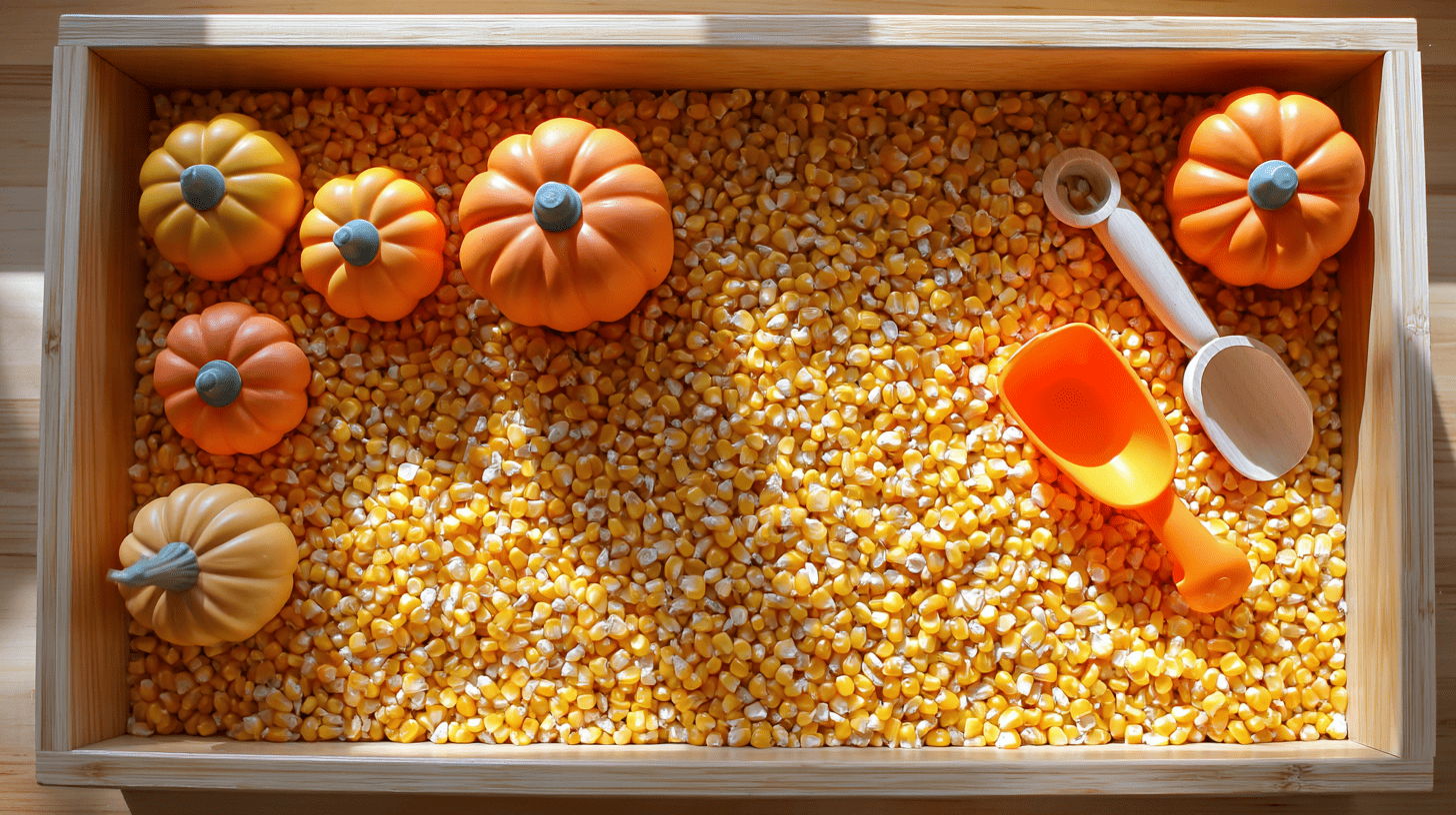 Corn Kernel Sensory Bin For Toddlers