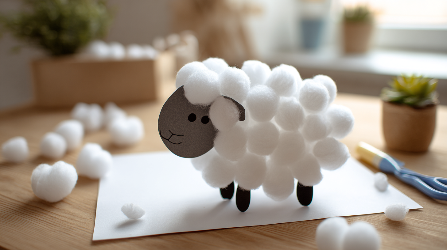 Cotton Ball Sheep Craft For Toddlers