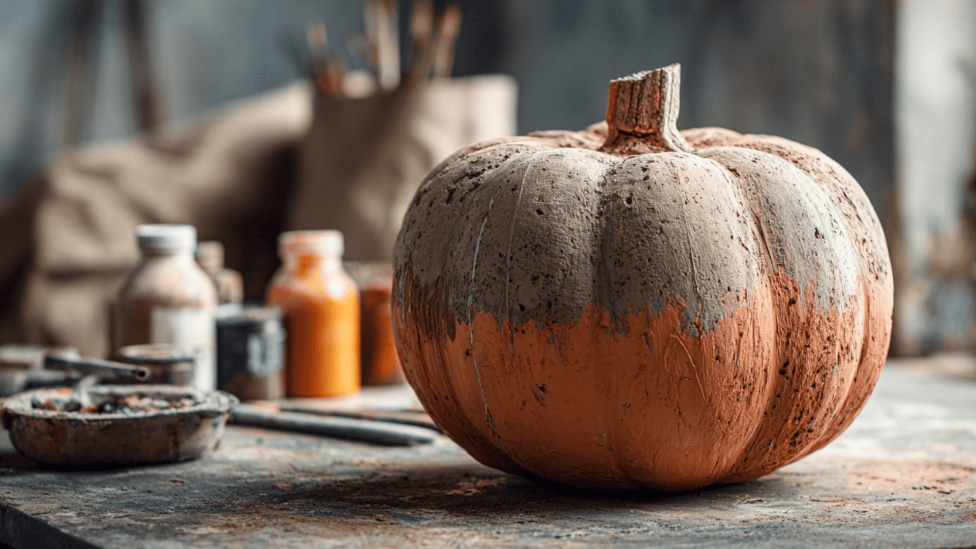 DIY Concrete Pumpkin