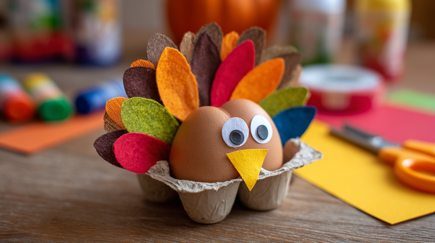 Egg Carton Turkey Craft For Preschoolers
