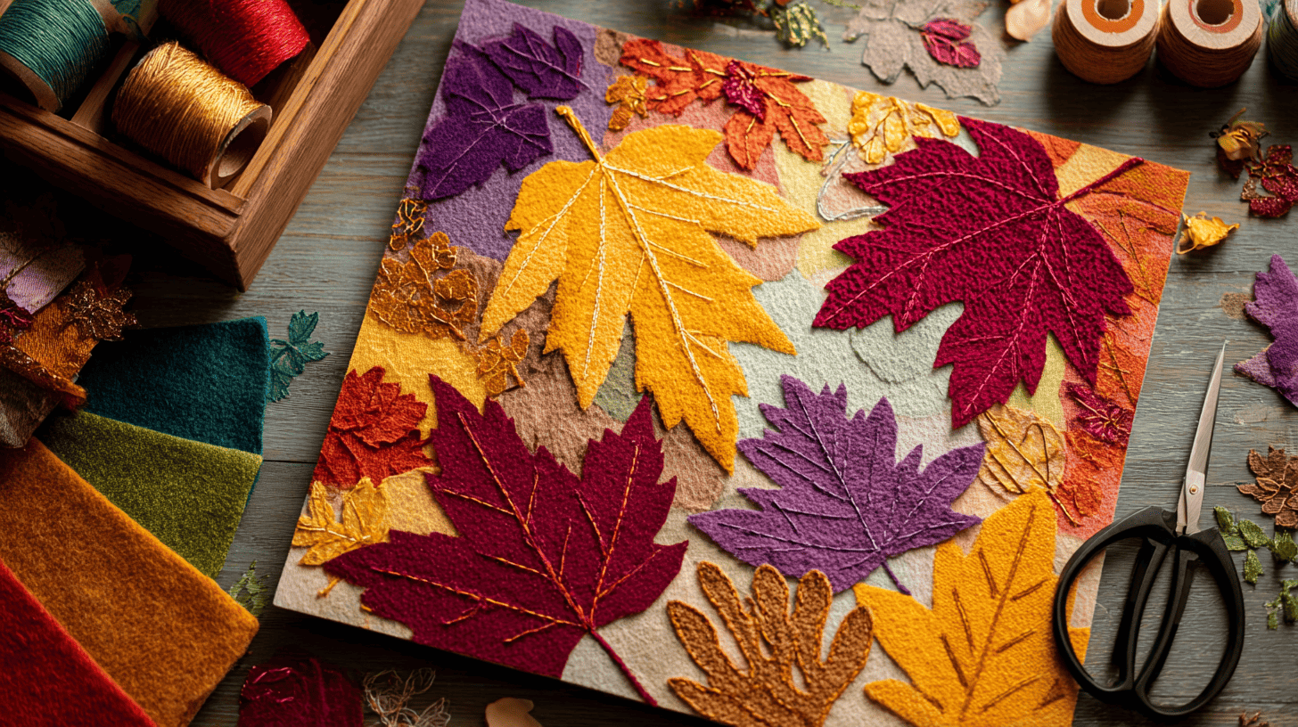 Fabric Leaf Collage Fall Art Activity