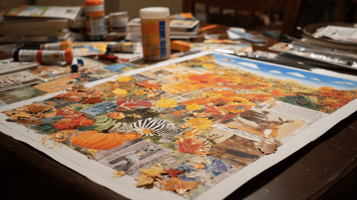 Fall-Collage With Magazine Scraps