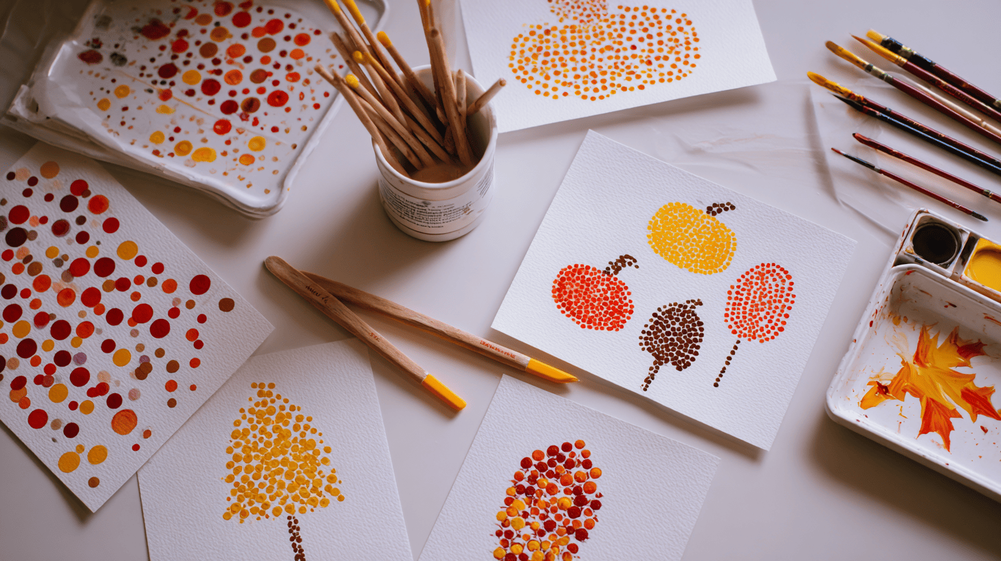Fall Color Dot Painting Art Project For Kids