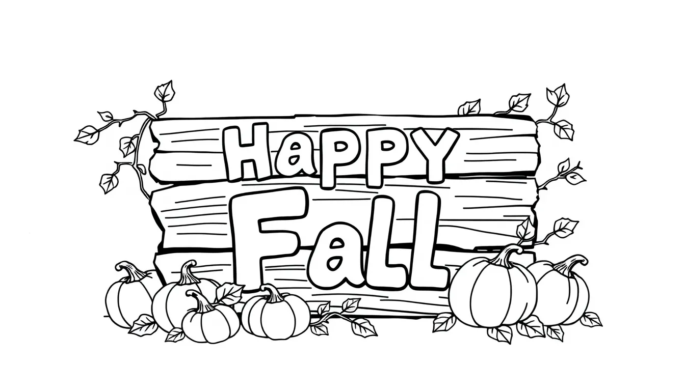 Fall Wooden Sign with Pumpkins