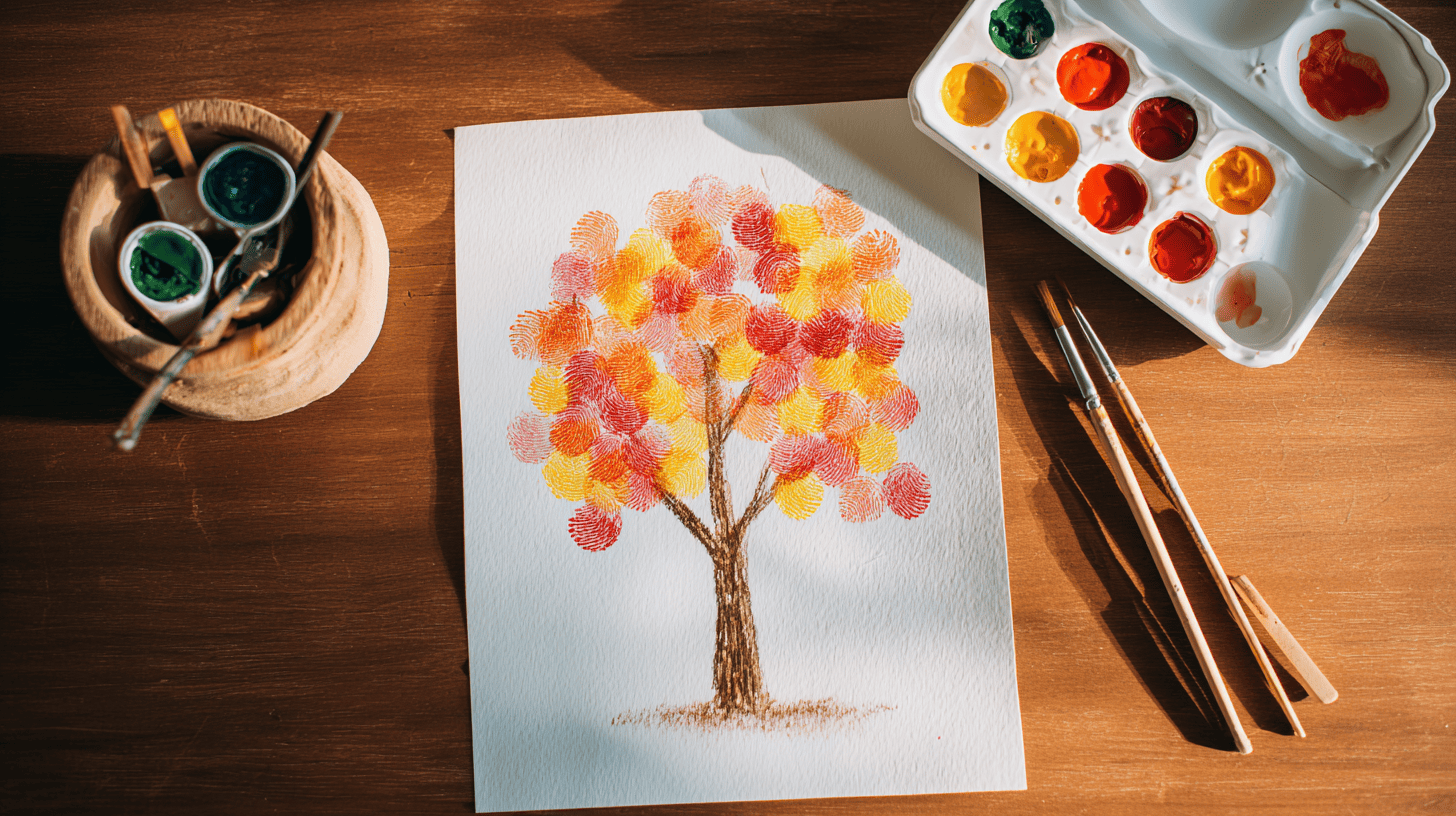 Fingerprint Fall Tree Craft For Toddlers