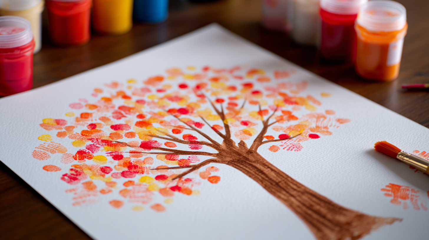 Fingerprint Fall Trees Art Project