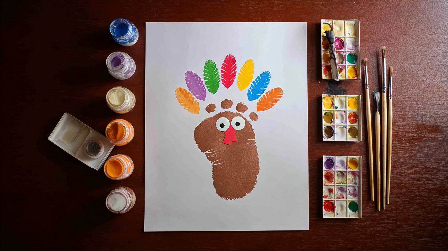 Footprint Turkey On Craft Table