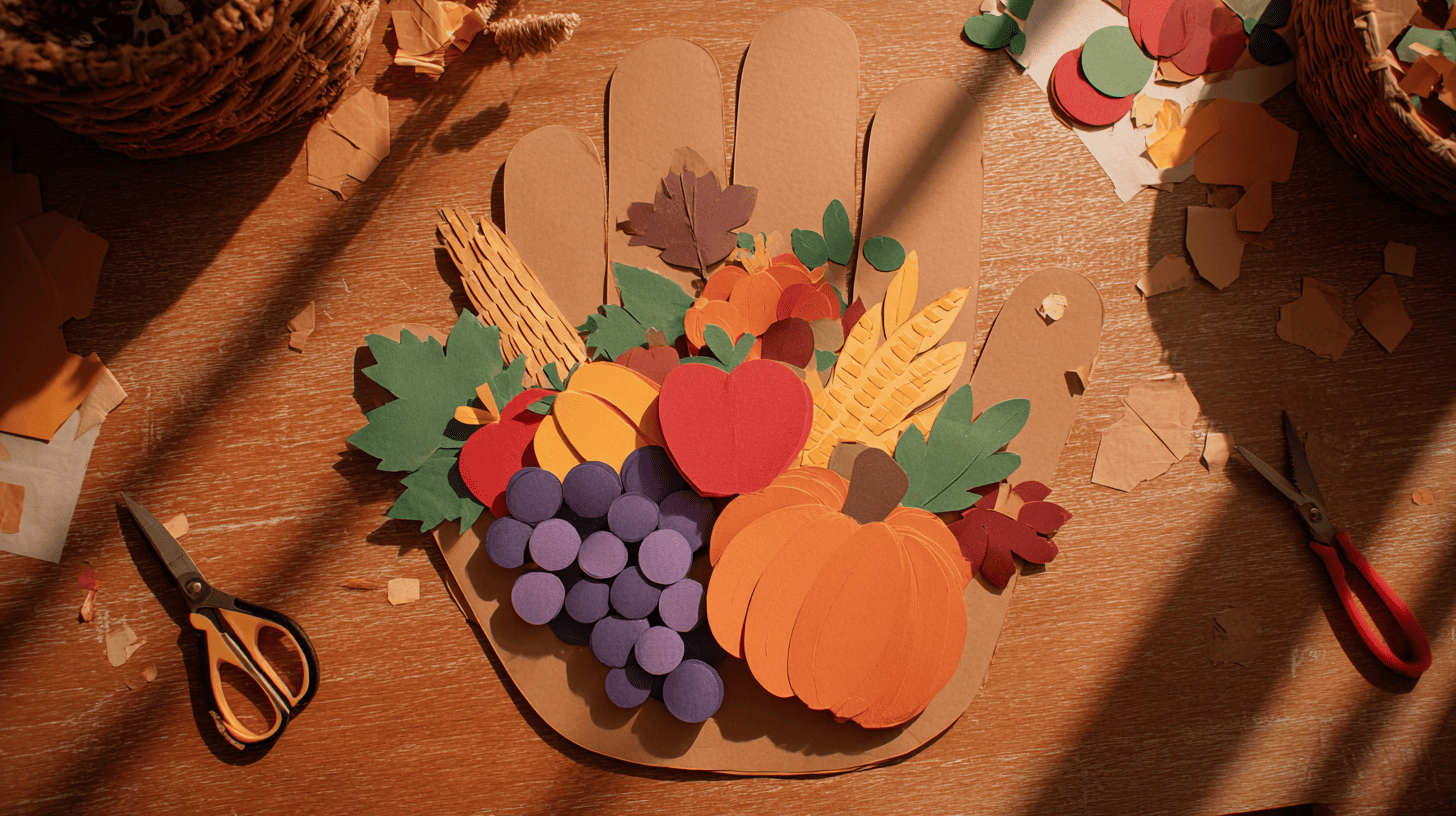 Handprint Cornucopia Craft For Toddlers