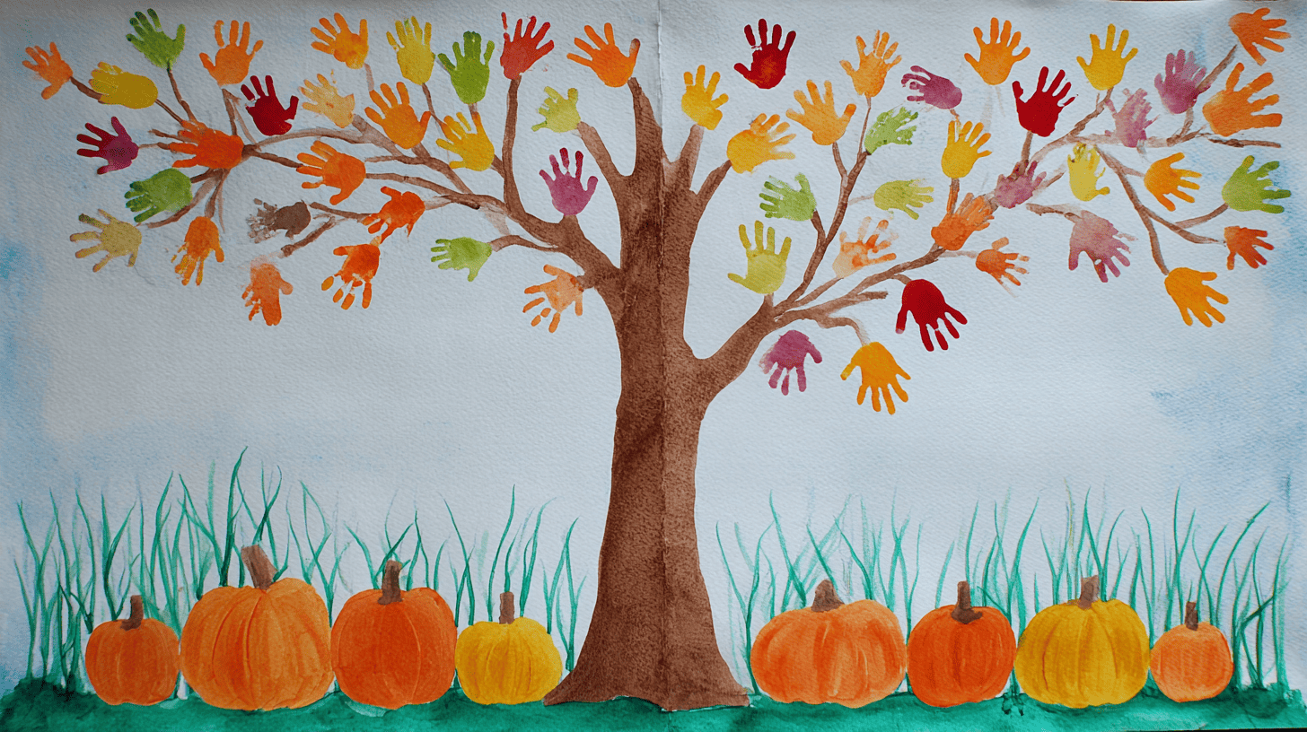 Handprint Fall Trees Art Project For Kids
