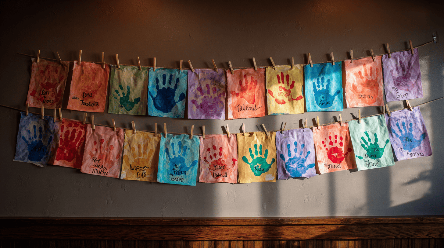 Handprint Family Banner Craft For Toddlers