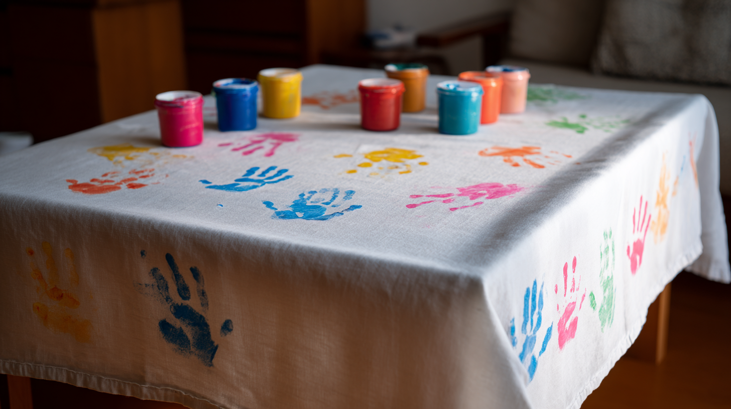 Handprint Tablecloth Keepsake For Toddlers