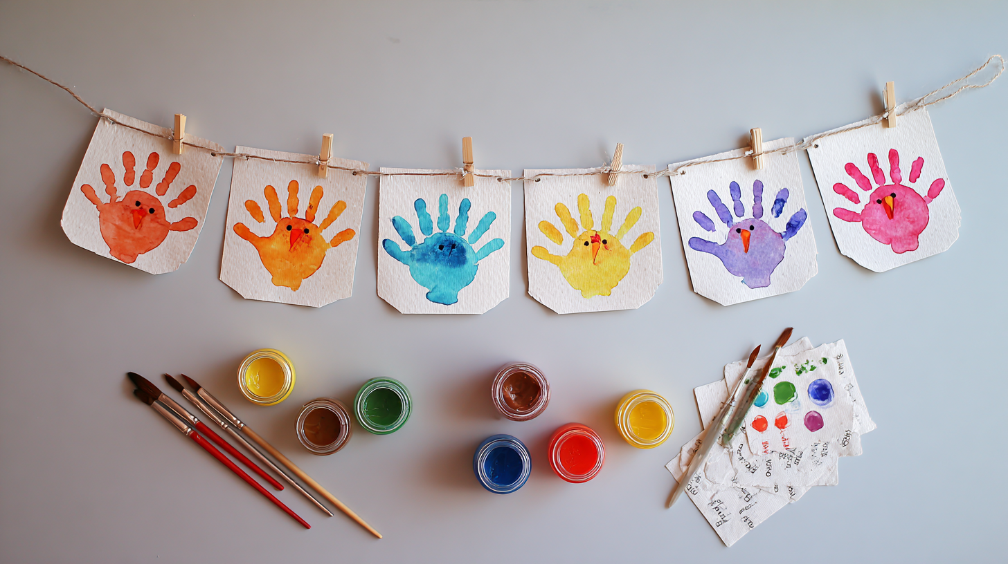 Handprint Turkey Banner Fall Art Project For Kids