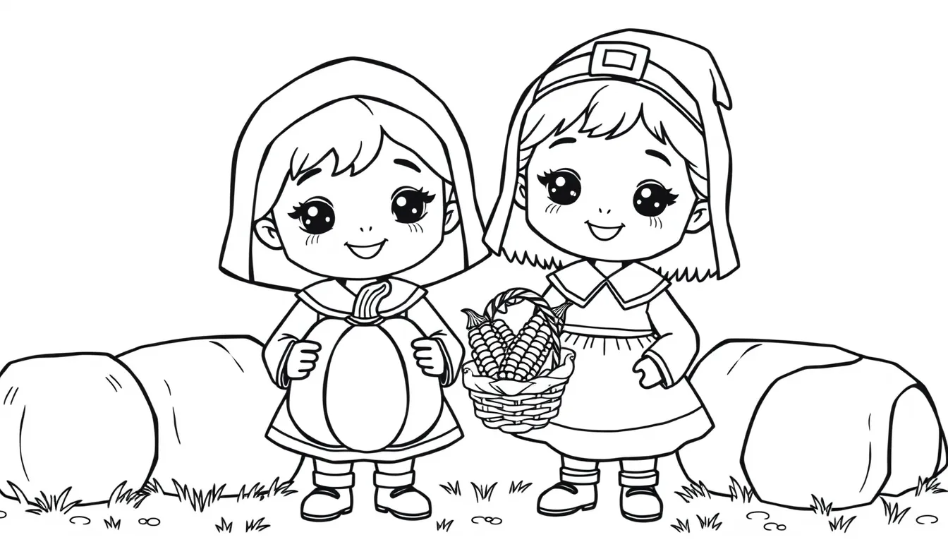 Kids Wearing Pilgrim Costumes