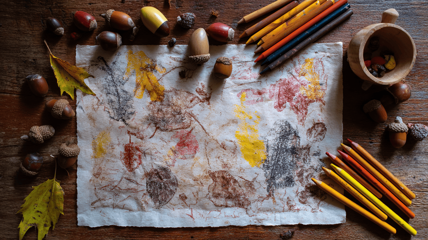 Leaf And Bark Texture Rub Art With Crayons