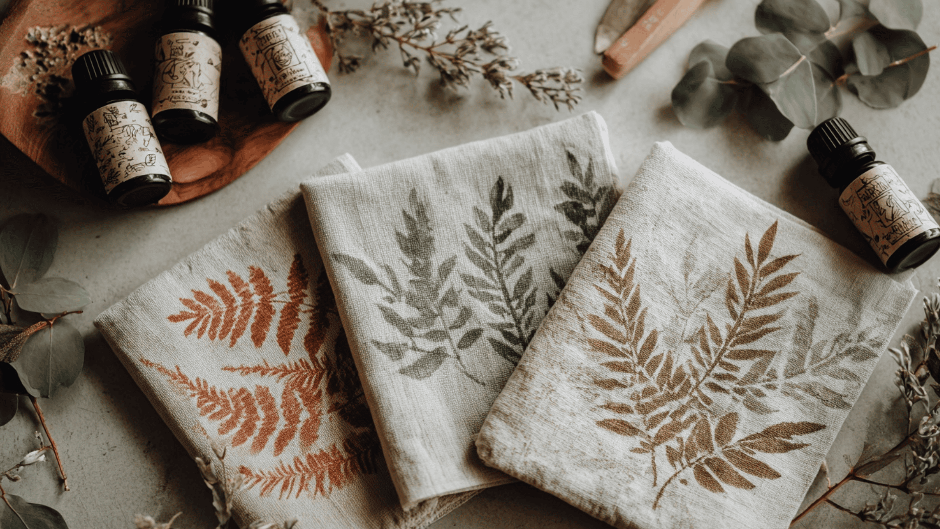 Leaf Stamped Napkins