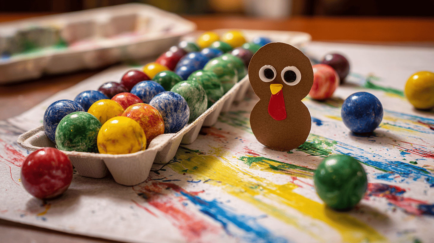 Marble Painting Turkey Thanksgiving Craft Preschool